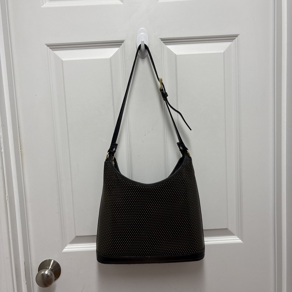 Dooney and Bourke | Black and Gold Women's Bag, Vintage Cabrio Leather Hobo‎